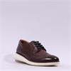 Base London Flight Laced Wingtip Shoe - Brown Leather